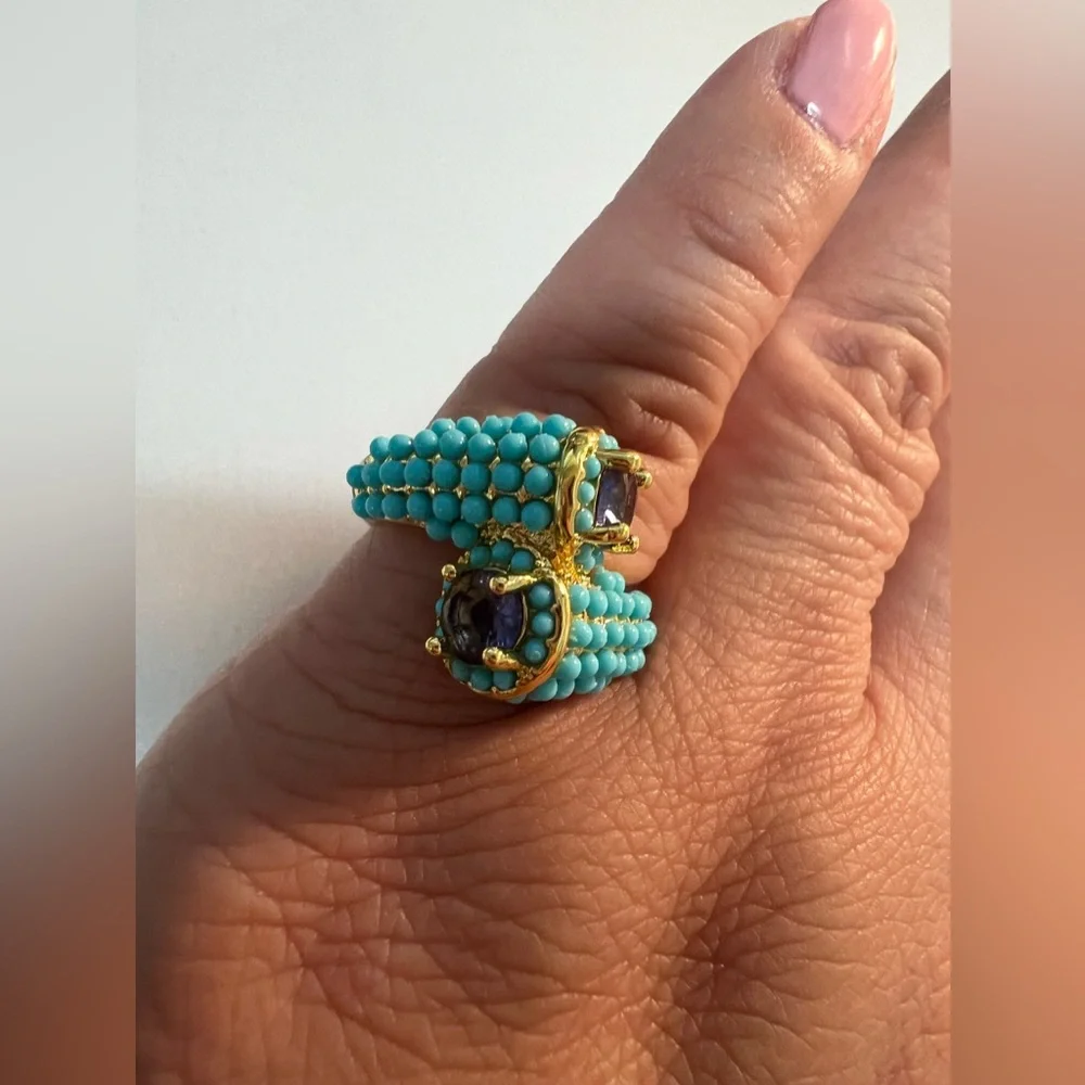 Turquoise Ring with Amethyst